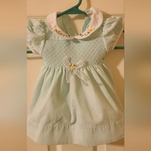 Vintage Baby Tog! Infant Girls Dress with bloomers, mint green, size 3-6 months